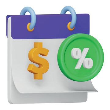 Annual Percentage Rate 3d Rendering Isometric Icon.