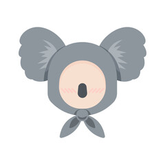 Koala ear face hoodie head icon on a white background. Vector illustration