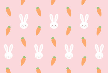 seamless pattern with rabbit and carrot for banners, cards, flyers, social media wallpapers, etc.
