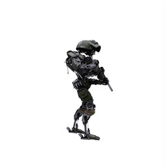 Military Humanoid Robot with Gun