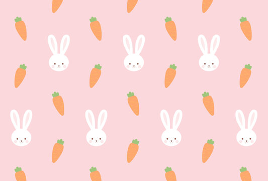 seamless pattern with rabbit and carrot for banners, cards, flyers, social media wallpapers, etc.