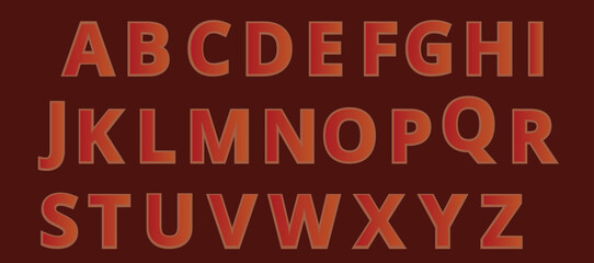 Red Metallic Alphabet Letters font