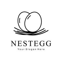 egg logo in nest vector