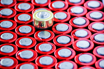 Think differently concept. Anode battery means to think differently