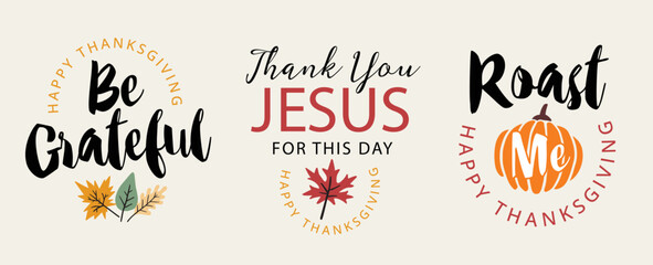 Happy Thanksgiving day. Set of Thanksgiving banners. Thanksgiving vector illustration
