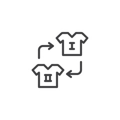 Football Substitution line icon