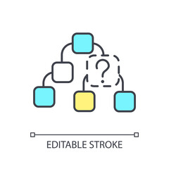 Web hierarchy problem RGB color icon. Information architecture mistake. Product development. UX UI design. Isolated vector illustration. Simple filled line drawing. Editable stroke. Arial font used