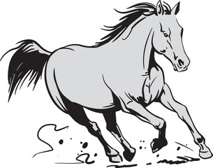 Obraz na płótnie Canvas Realistic vector illustration of a horse in a race
