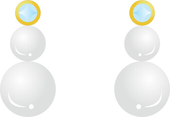 long pearl earring  diamond png 1