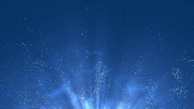 Magic Christmas Particles on Blue Background