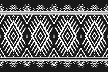 Carpet tribal pattern art. Geometric ethnic seamless pattern traditional. American, Mexican style. Design for background, wallpaper, illustration, fabric, clothing, carpet, textile, batik, embroidery. - obrazy, fototapety, plakaty