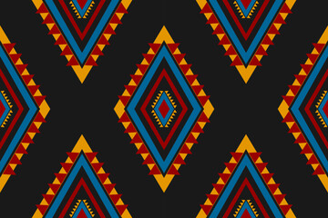 Fabric tribal pattern art. Geometric ethnic seamless pattern traditional. American, Mexican style. Design for background, wallpaper, illustration, fabric, clothing, carpet, textile, batik, embroidery.