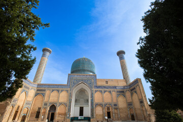 Obraz premium The Gur-Emir mausoleum, where the tomb of Tamerlane, Samarkand, Uzbekistan