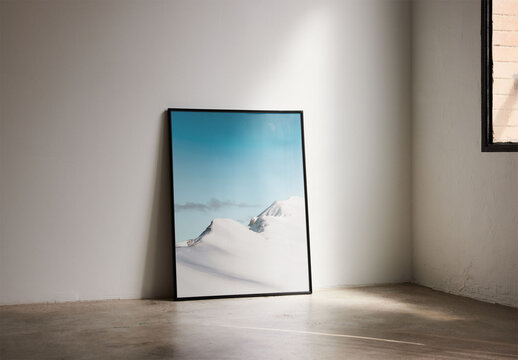 Big Picture Frame Mockup Leaning on Wall