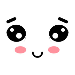 Cute kawaii face Flat illustration