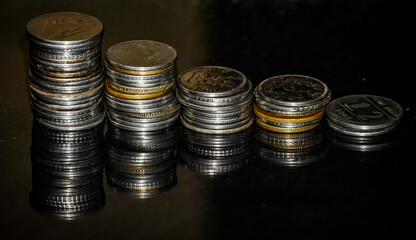 saving money coins on stack concept financial