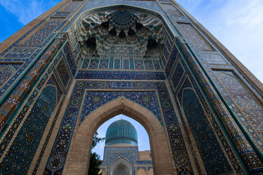 The Gur-Emir mausoleum, where the tomb of Tamerlane, Samarkand, Uzbekistan