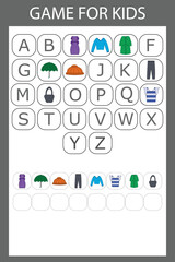 Make the word bear from the scattered letters, cut and connect. Educational game for children.
