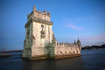 Fototapeta na wymiar The ancient tower of Belem in Lisbon, Portugal