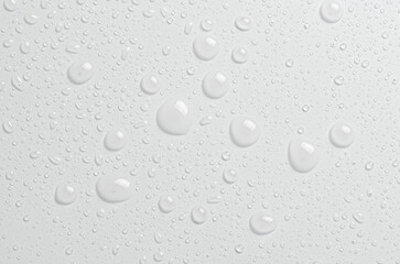 Drops of cosmetic micellar water or tonic. Closeup, macro photography