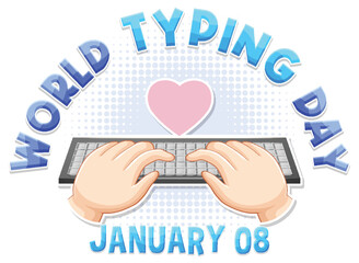 World typing day January icon