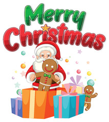 Santa Claus and Christmas gift box
