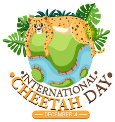International cheetah day poster template