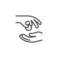 Alms hand line icon