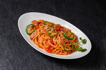 普通のナポリタン　Spaghetti alla Napoletana Italian food