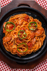 普通のナポリタン　Spaghetti alla Napoletana Italian food