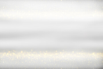 Abstract glitter lights gold christmas  bokeh lights  white background defocused banner. new year...