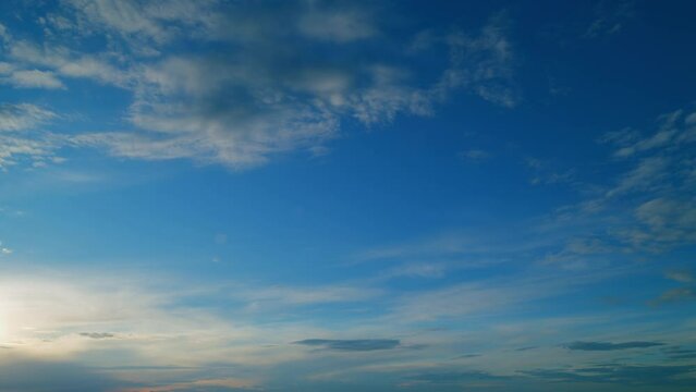 Different shades and light tones. Bright multicolored sky-cloud background. Nature background. Timelapse.
