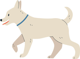 Cute dog running. Vector flat illustration
