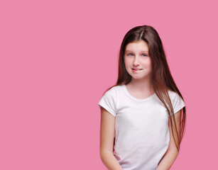 Fototapeta premium Brunette girl expressing a desire for sweets