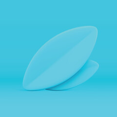 3d tree foliage two folded blue natural abstract leaves floral botanical decorative design vector