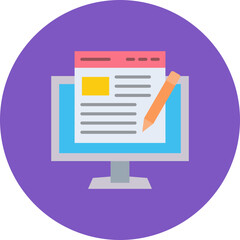 Fototapeta premium Blogging Multicolor Circle Flat Icon