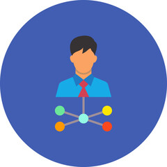 Affiliate Marketing Multicolor Circle Flat Icon