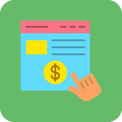 Cost Per Click Multicolor Round Corner Flat Icon