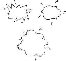 Set of hand drawn speech bubbles
