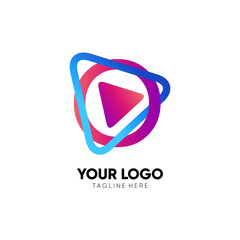 Letter O Initial Play Logo Design Vector Icon Graphic Emblem Illustration