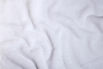 White clean soft towel as background, top view