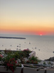 Santorini Oia sunset in island