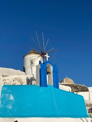 windmill in santorini island 