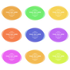 Set of colored vector colorful banners. Abstract vector shapes for design. Banners with sample text.