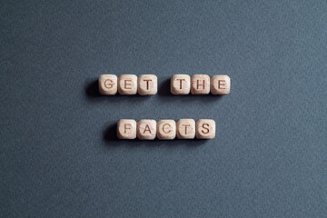 Get the facts - word concept on cubes