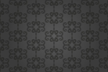 Orient dark vector classic pattern. Seamless abstract background with vintage elements. Orient pattern. Ornament for wallpapers and packaging