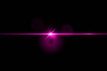 Light lens flare effect on black background