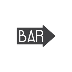 Bar signboard vector icon