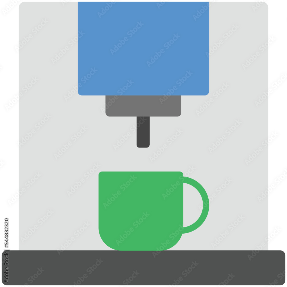 Wall mural coffee maker flat illustration