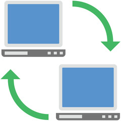 Laptop Share Flat Illustration